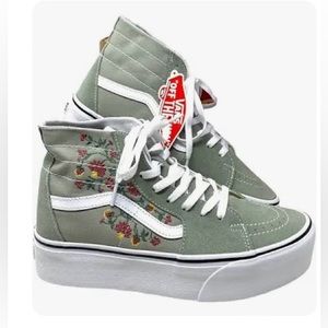 Vans sk8-hi tapered shoe size 9.5 desert sage floral